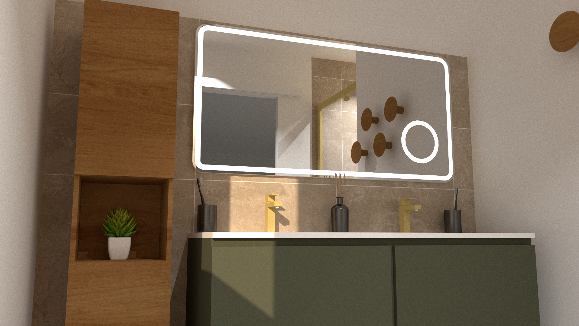 Cuisine et pièce de vie après transformation avec une ambiance plus structurée